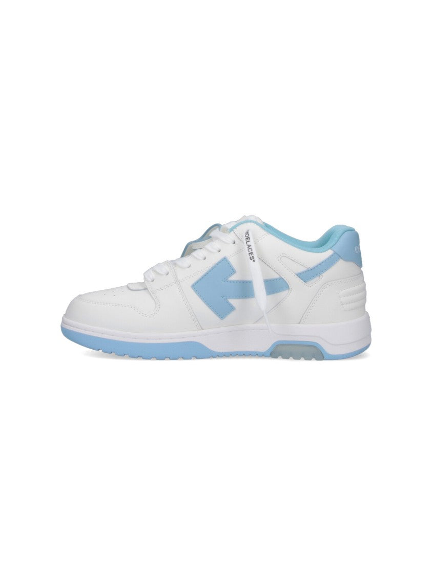 Off-White Low-Top Sneakers With Leather Upper And Iconic Accents