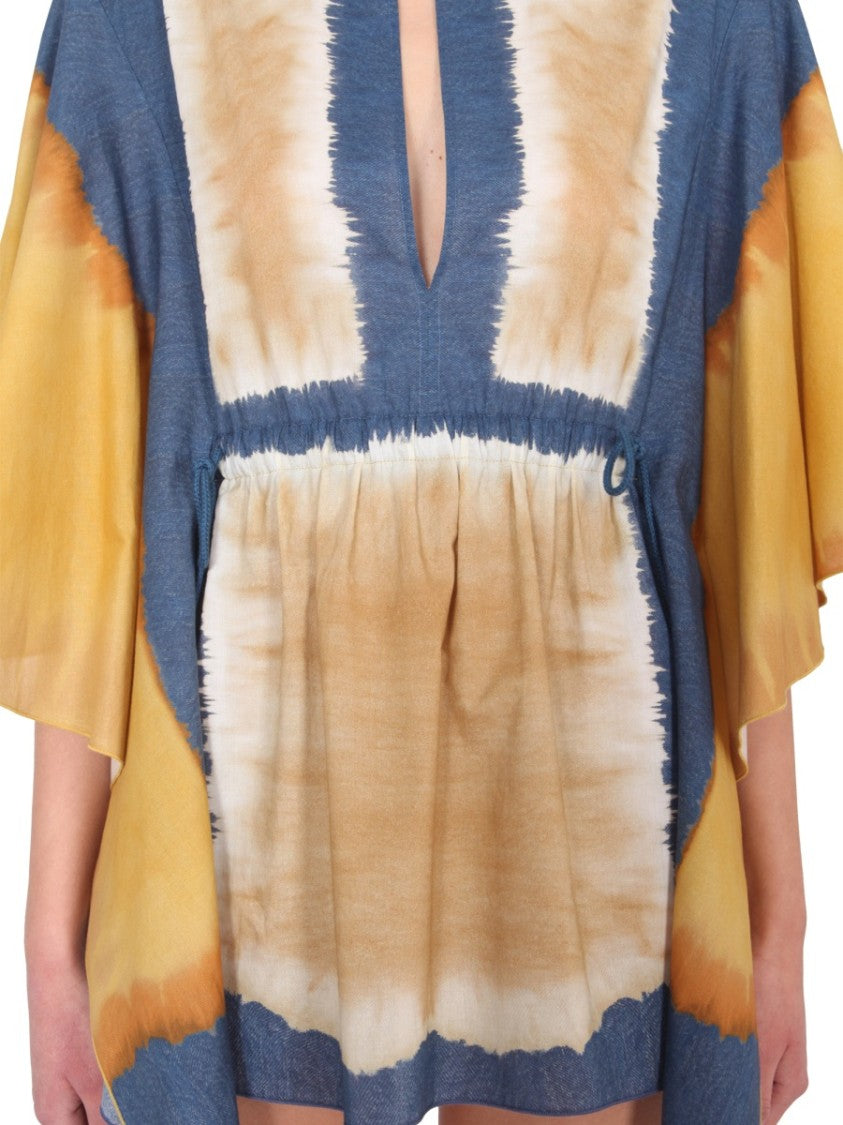 Alberta Ferretti Tie Dye Print Caftan