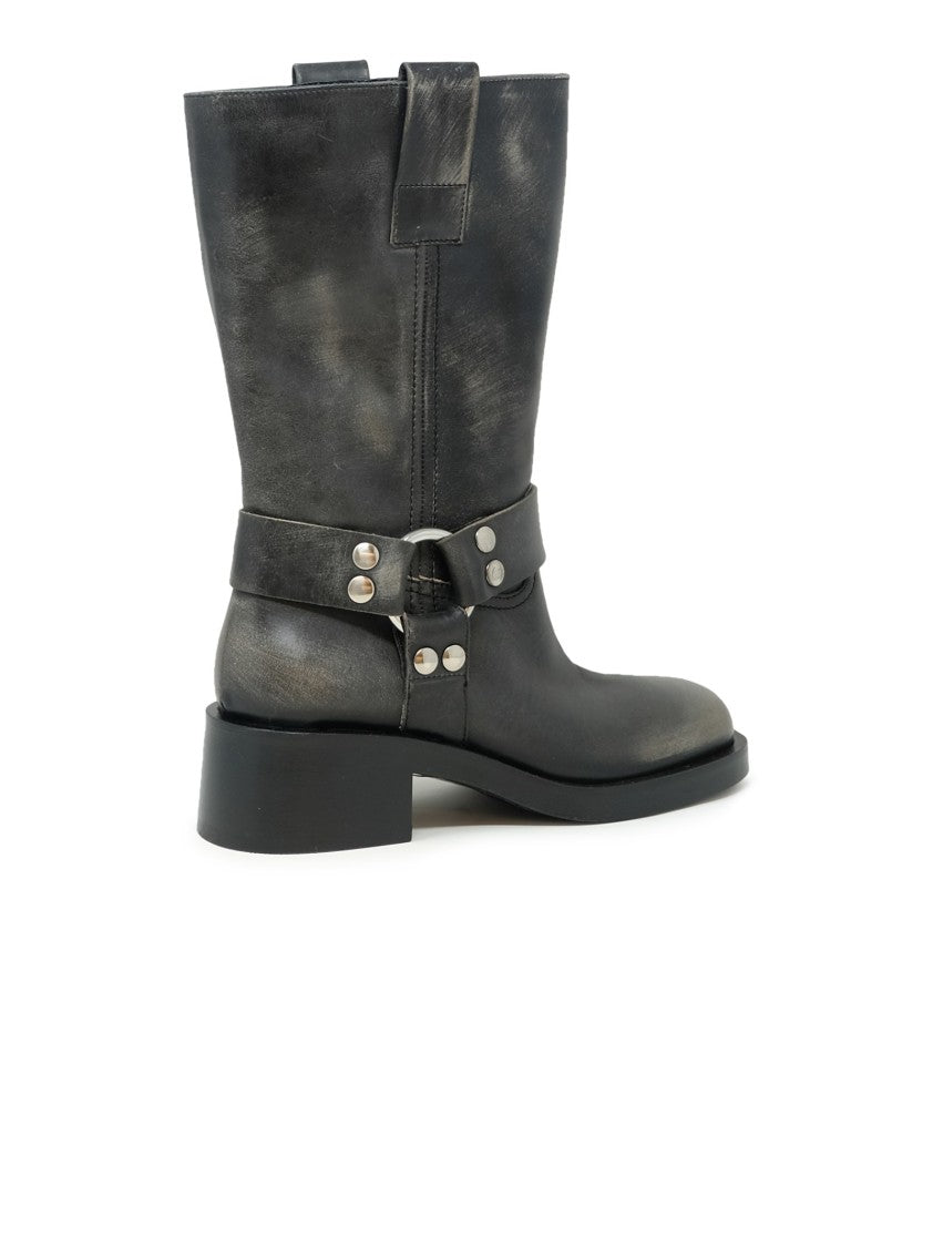 Elena Iachi Black Leather Boots