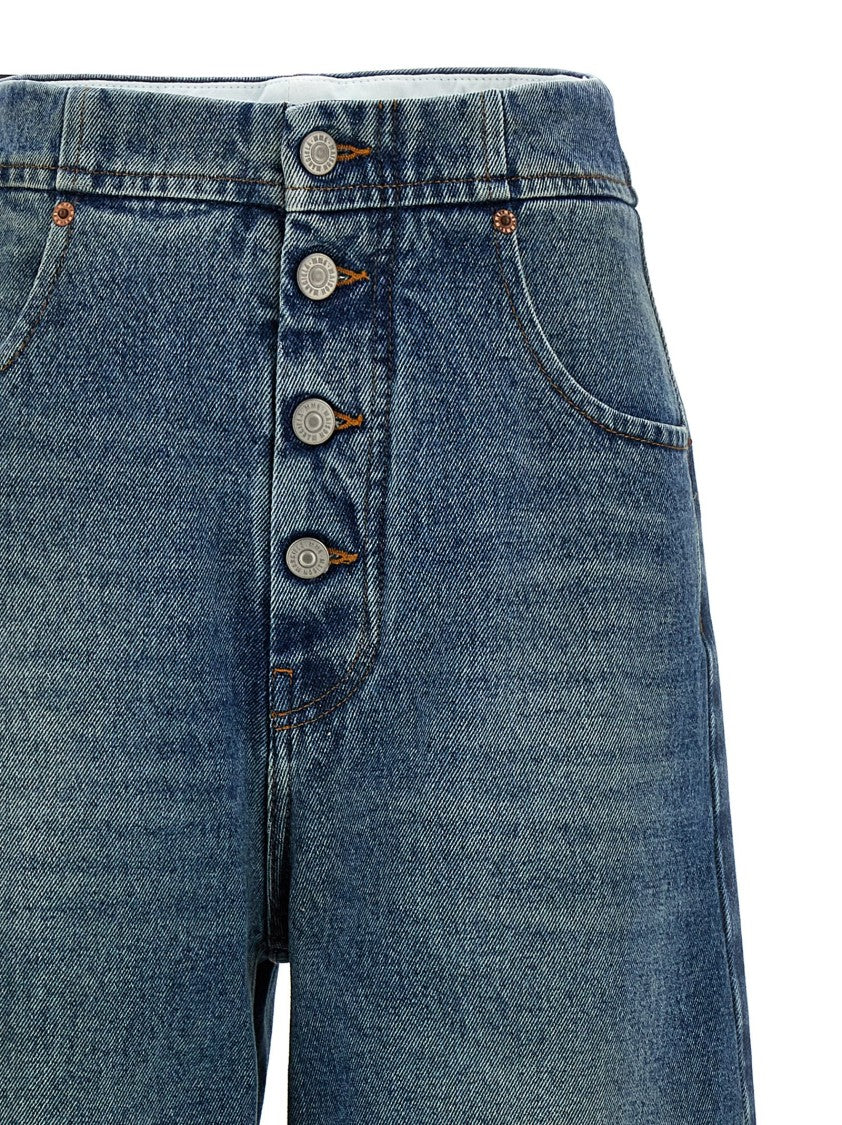 Mm6 By Maison Margiela High-Waisted Denim Jeans With Wide Leg