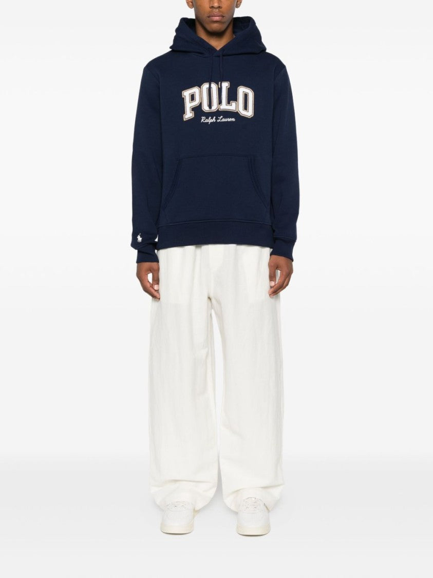 Polo Ralph Lauren Classic Navy Blue Hoodie With Embroidered Logo