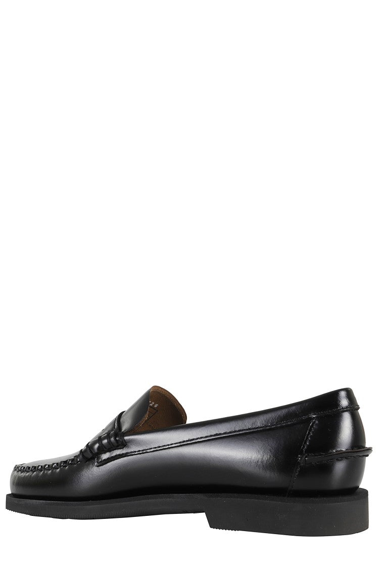 Sebago Dan Po Almond-Toe Black Moccasin