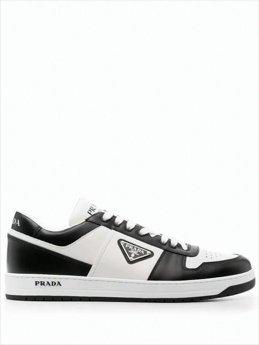 Prada Low-Top Sneakers With Color-Block Design And Triangular Logo