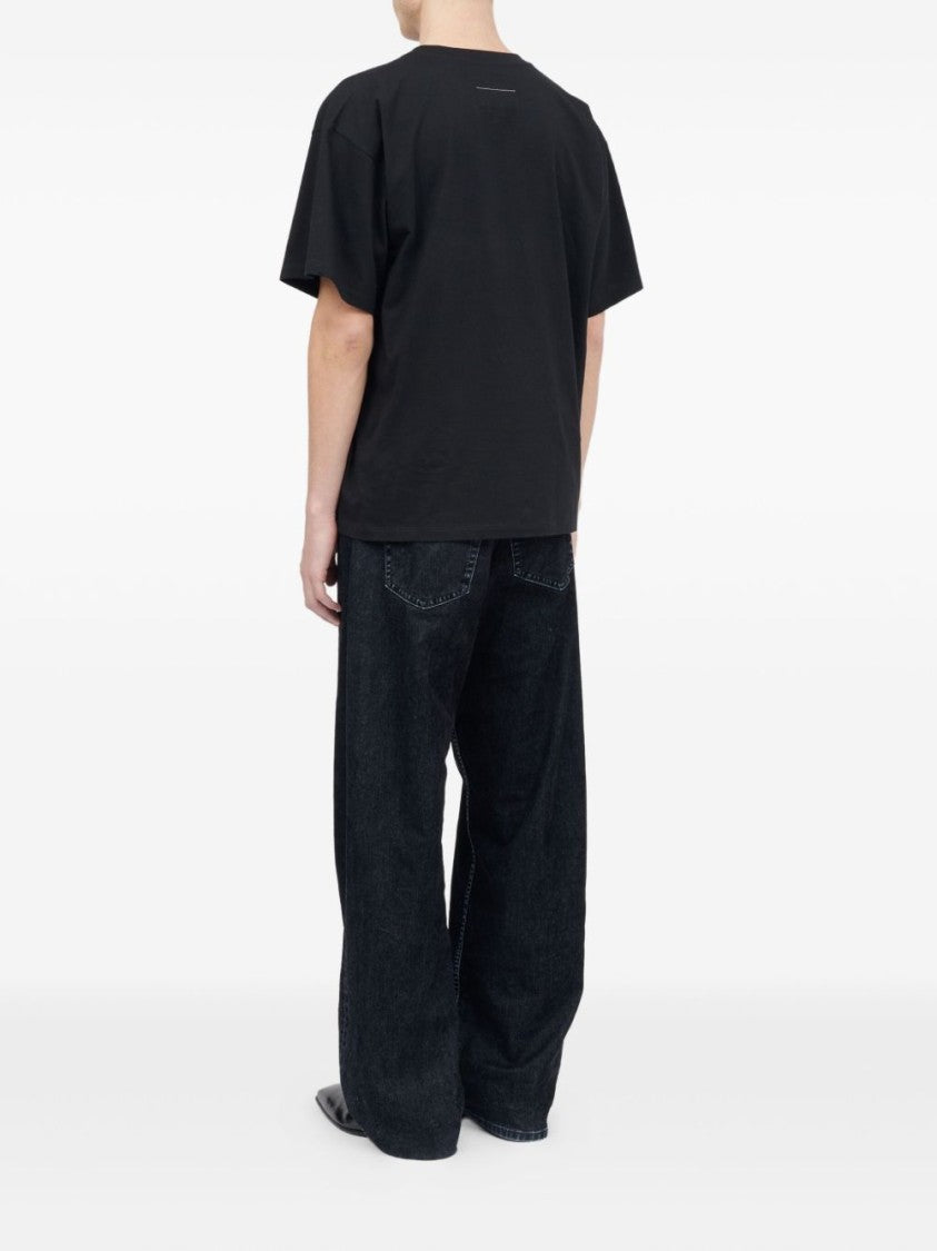 Mm6 By Maison Margiela Relaxed Fit Black Cotton T-Shirt