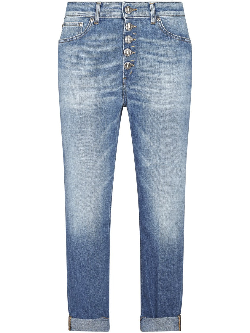 Dondup Light Blue High-Waisted Denim Trousers