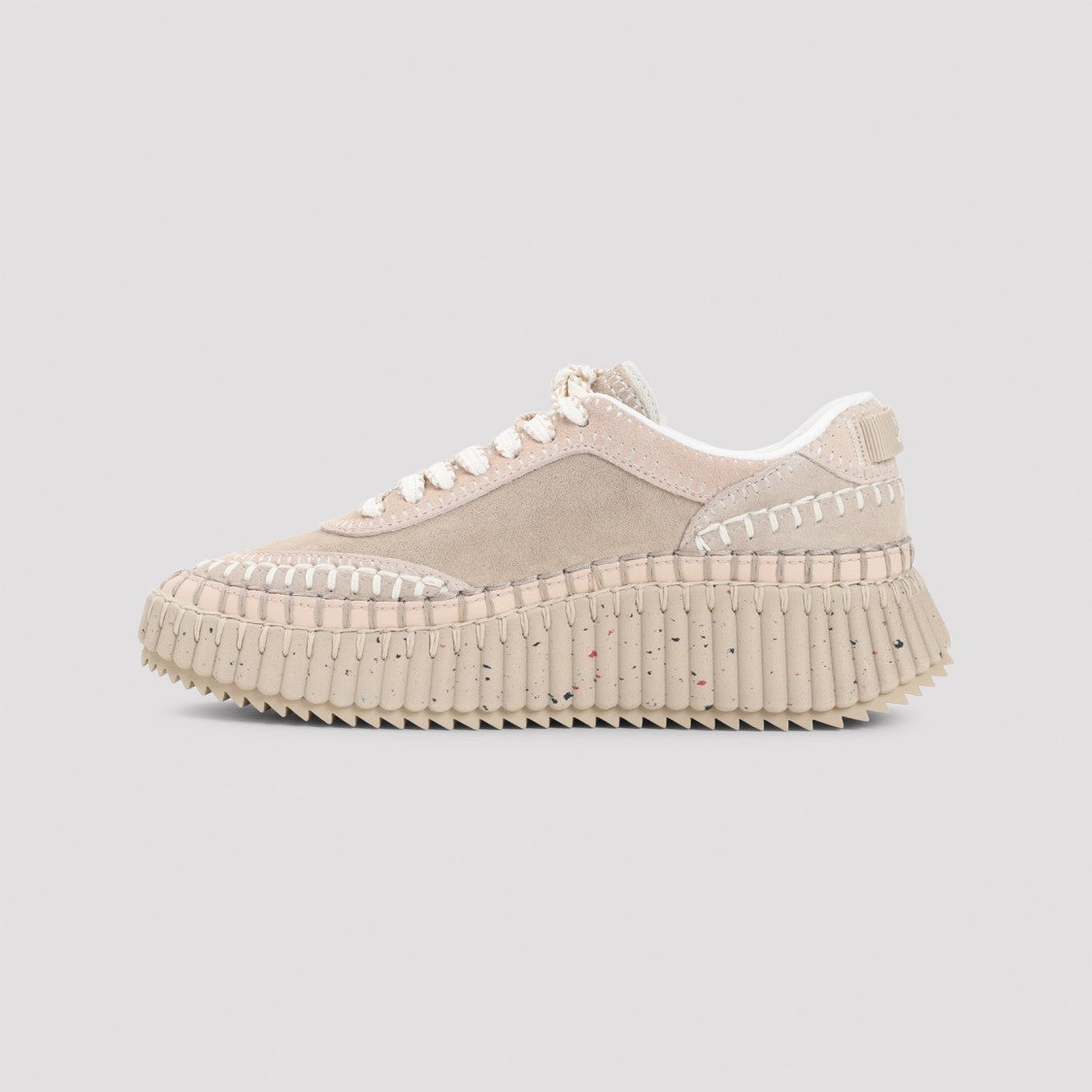 Chloé Multi-Panel Beige Suede Sneakers
