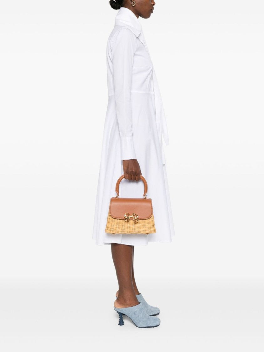 Self-Portrait Brown Foldover Top Bag With Chain-Link Strap