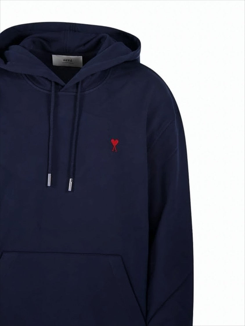 Ami Cropped Hoodie With Relaxed Fit And Emblematic Heart