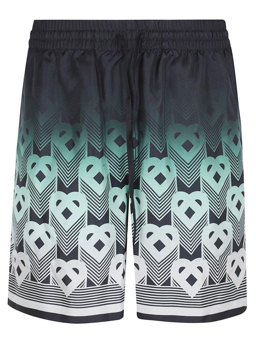 Casablanca Silk Gradient-Pattern Shorts With Geometric Motif