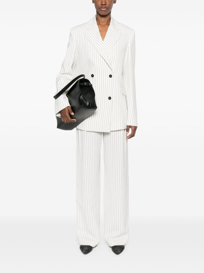 Loulou Studio Ecru Ayla Tailored Trousers