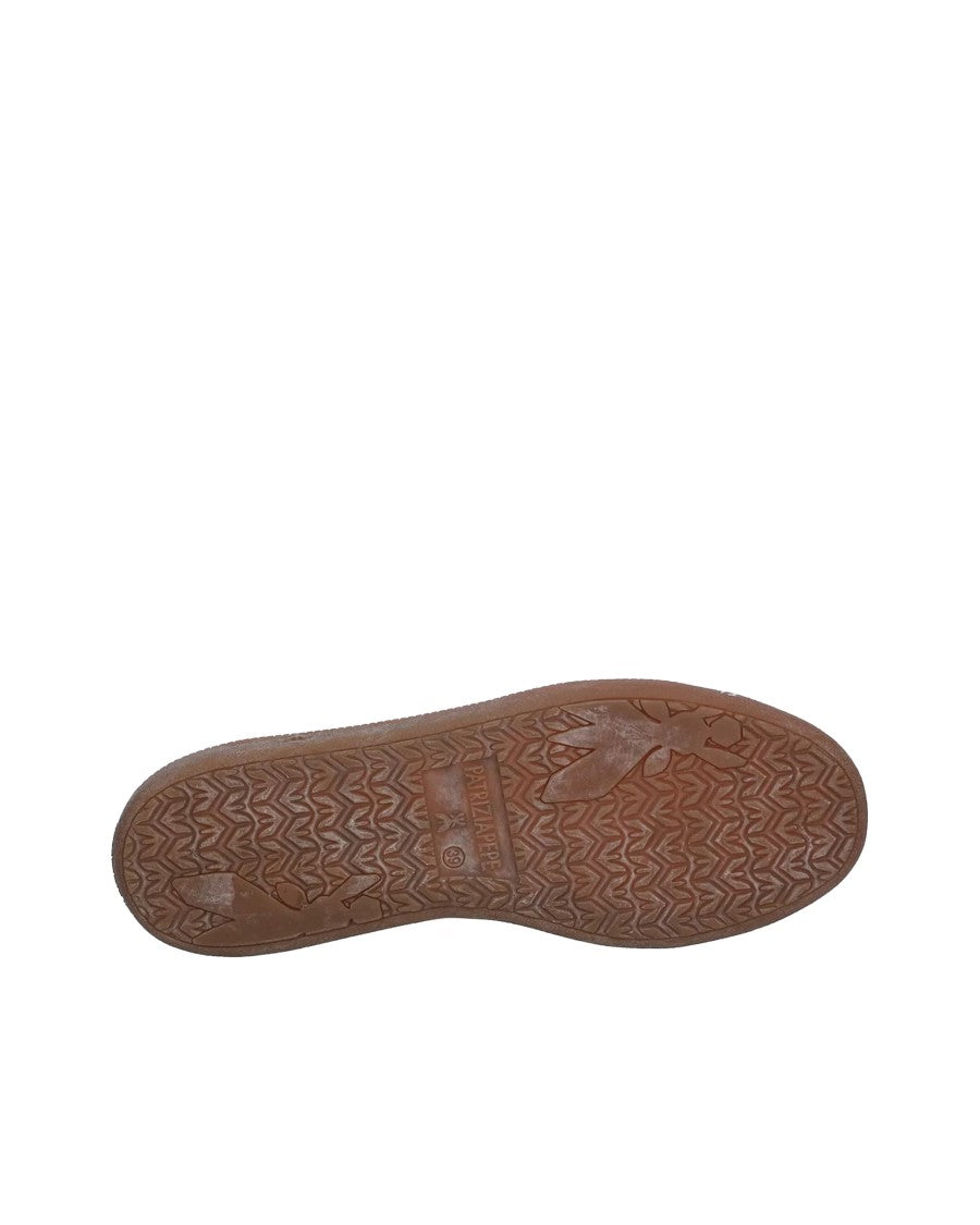 Patrizia Pepe Nappa Leather Sneakers In White/Dark Honey