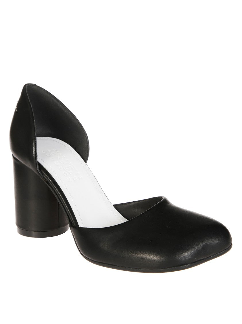 Mm6 By Maison Margiela Chunky Heel Pumps With Distinctive Cut-Out Design