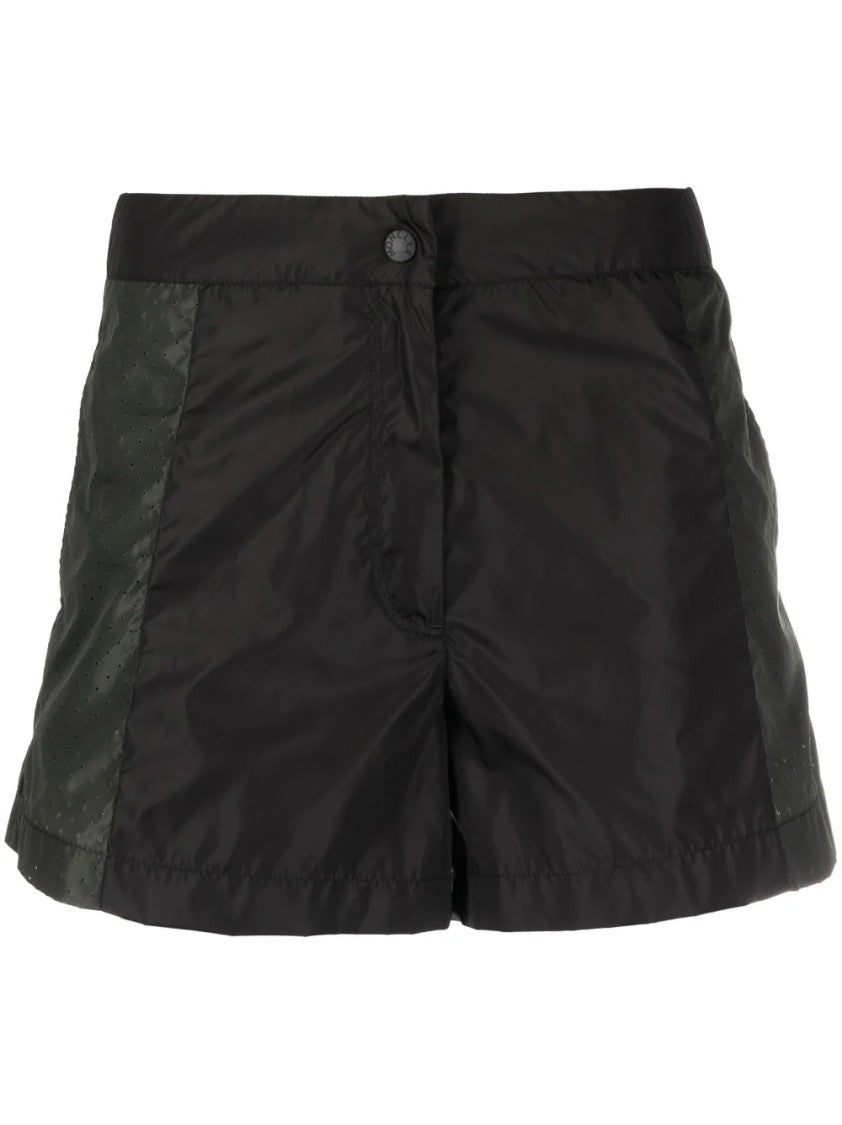 Moncler Contemporary Black Bermuda Shorts With Textured Panels