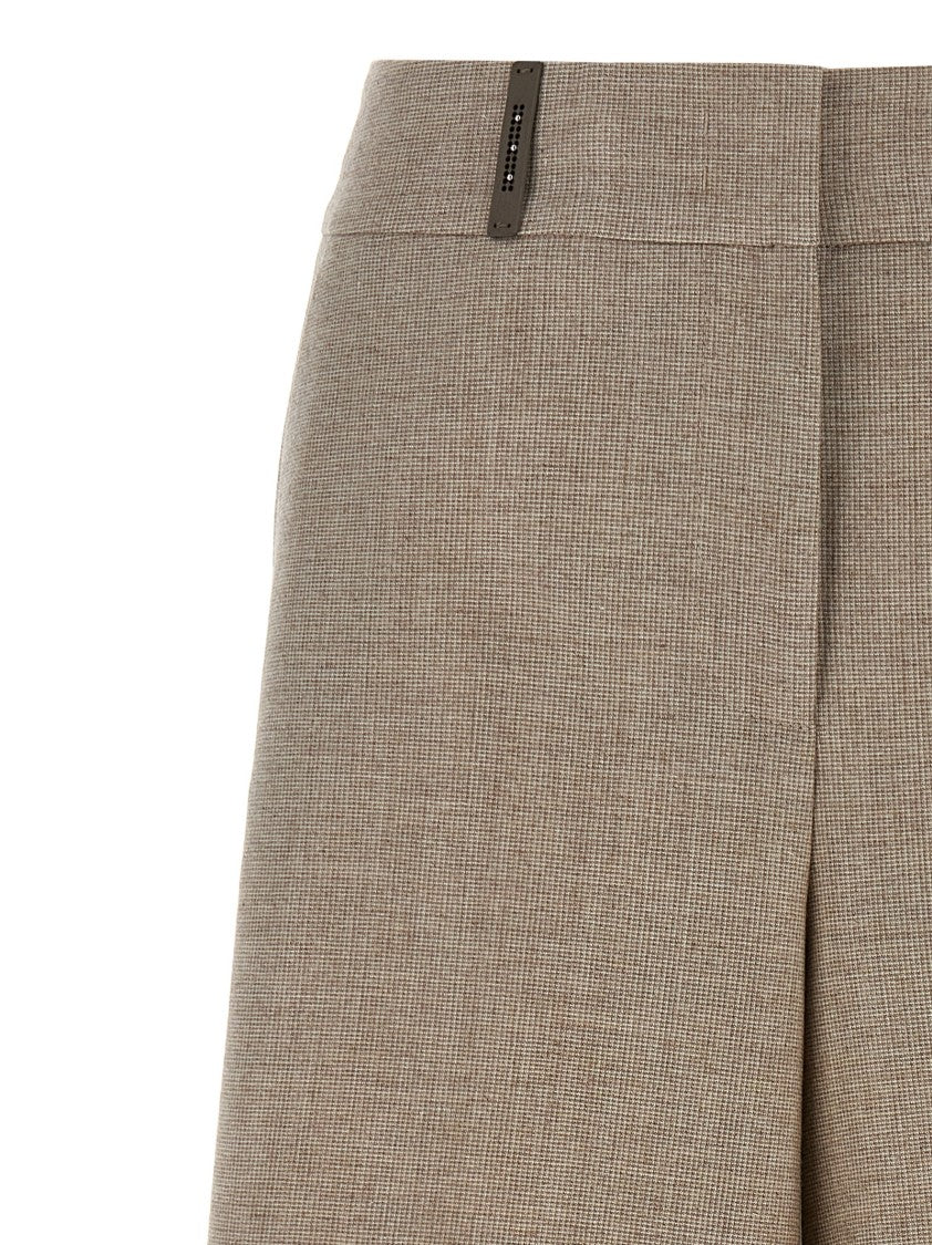 Peserico Micro Houndstooth Long Bermuda Shorts