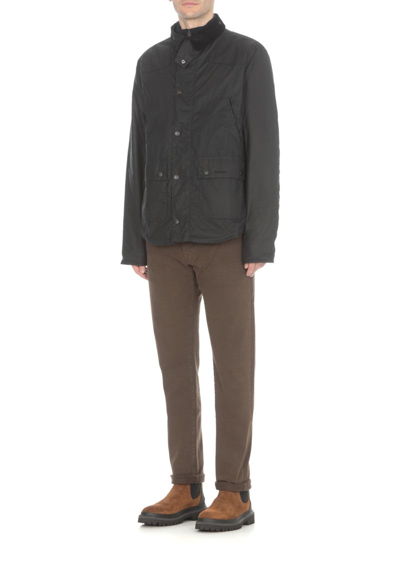 Barbour Blu Waxed Cotton Quilted Jacket