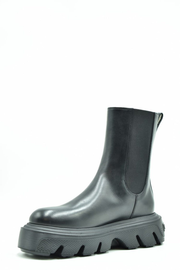Casadei Black Leather Ankle Boots