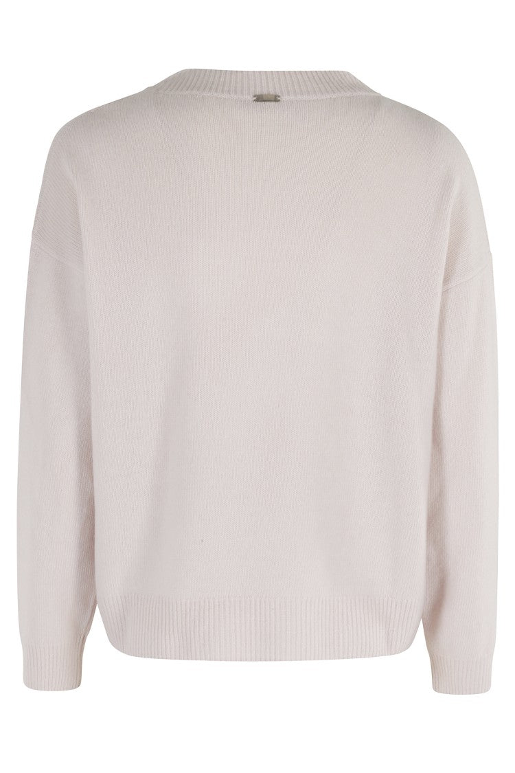 Herno Chantilly Cashmere Blend Sweater With Ribbed Detailing