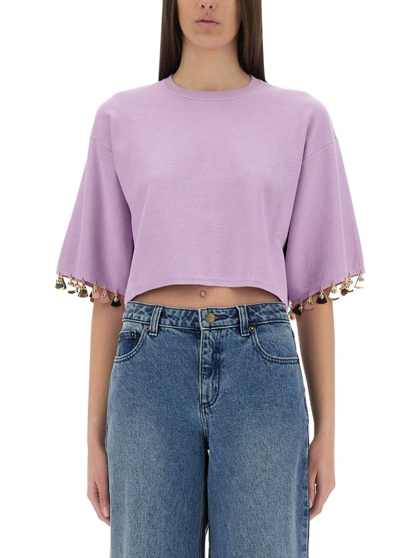 Rabanne Knit Crop T-Shirt