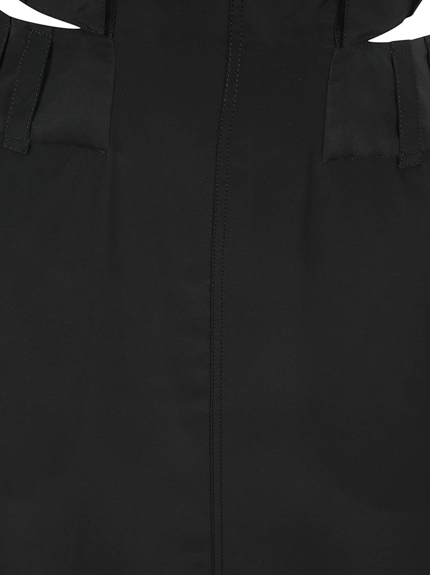 Saint Laurent Structured Black Dress With High Neckline