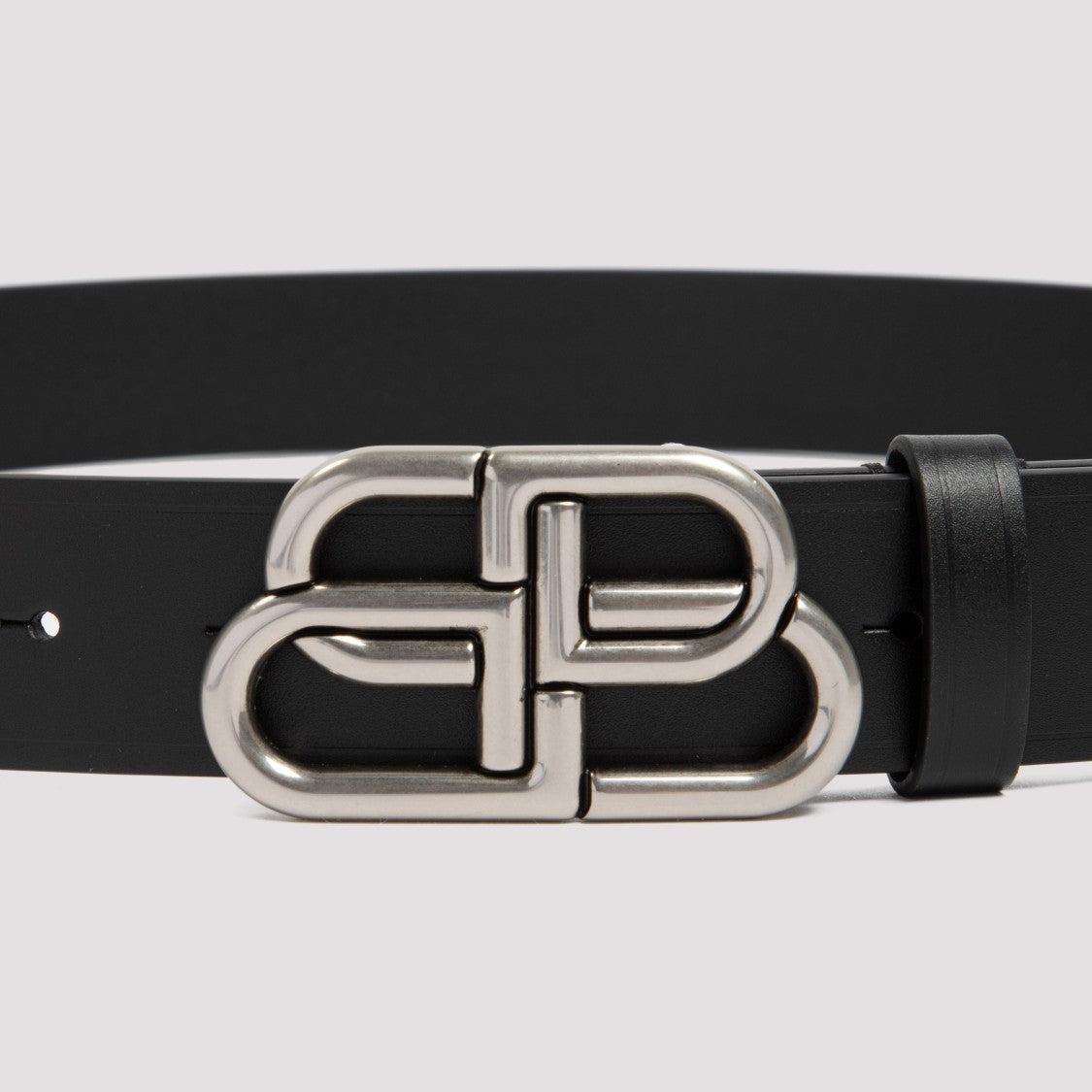 Balenciaga Black Leather Large Bb Belt