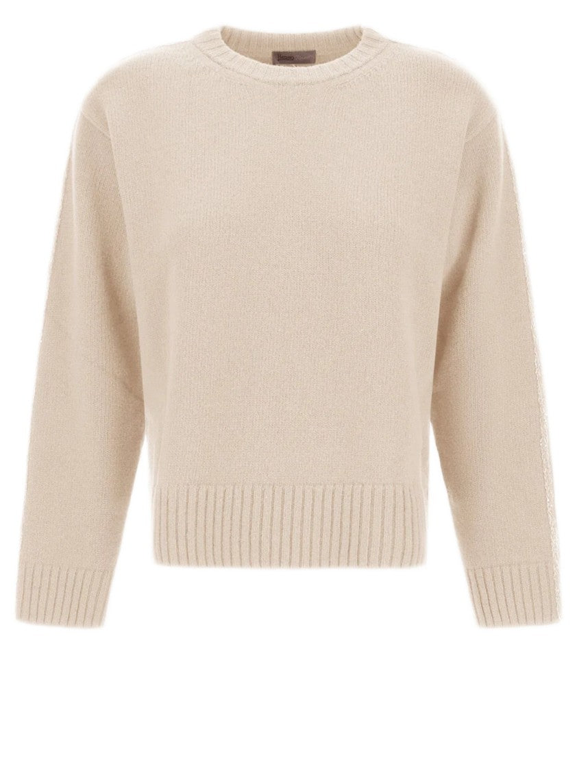 Herno Relaxed Fit Crewneck Sweater With Lurex Detailing