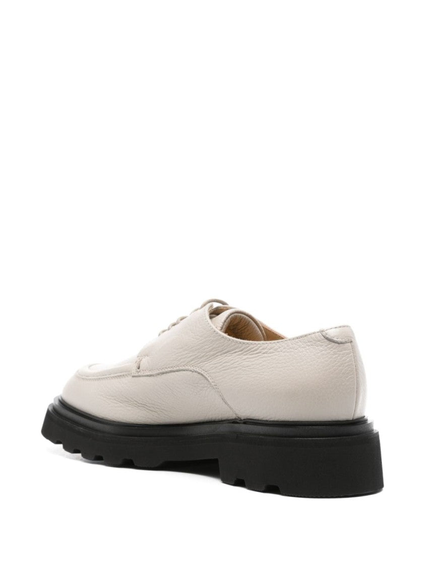 Doucal's Refined Grey Leather Loafers With Modern Sole