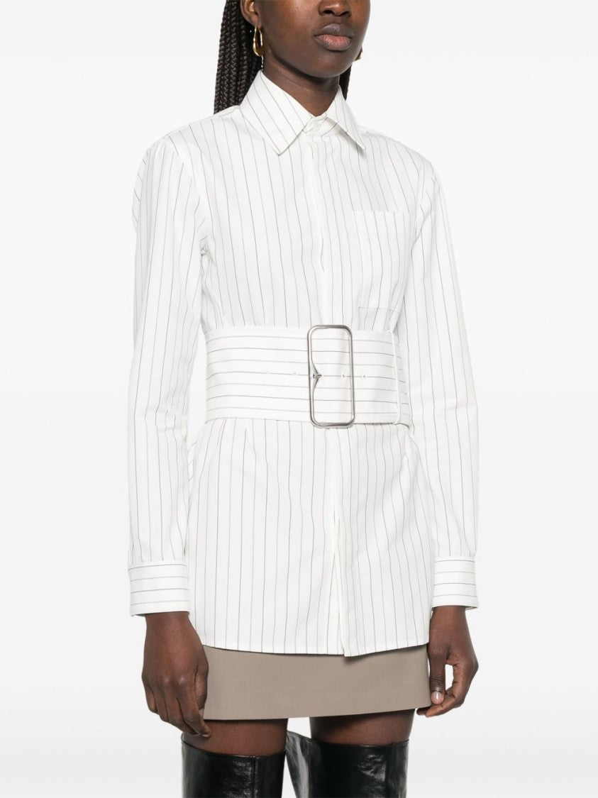 Burberry Structured Belted Dress With Classic Collar