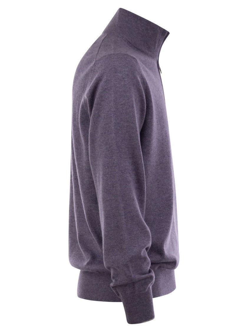 Brunello Cucinelli Cashmere Turtleneck Sweater With Zip