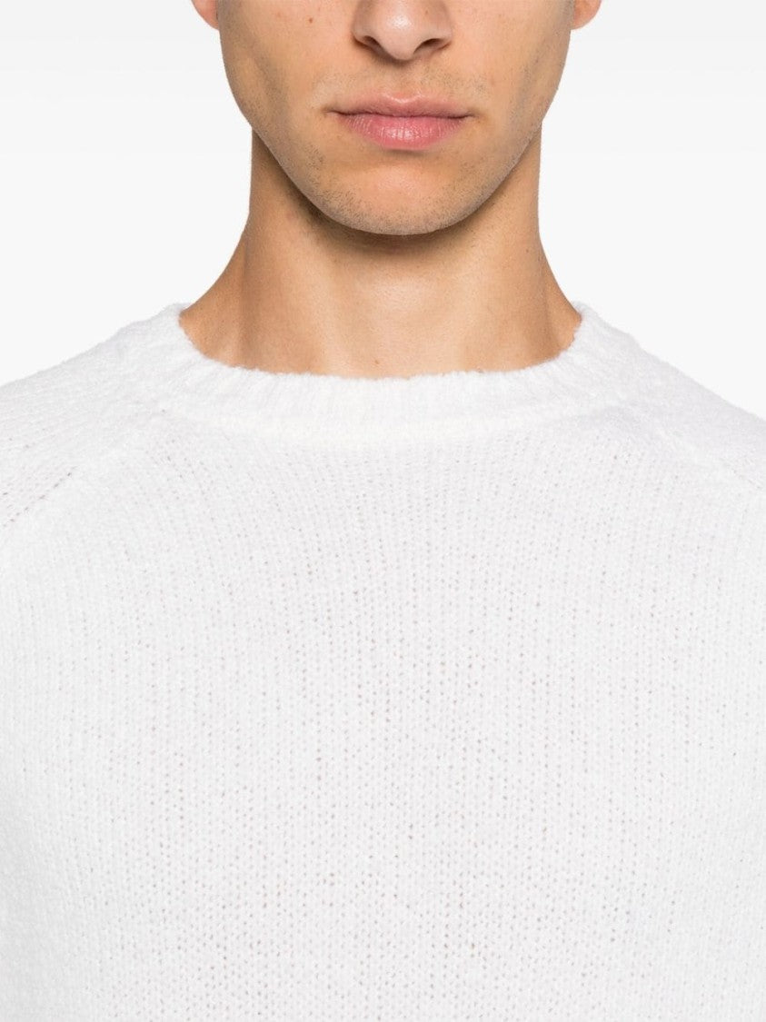 Drumohr White Long Sleeve Crew Neck Sweater