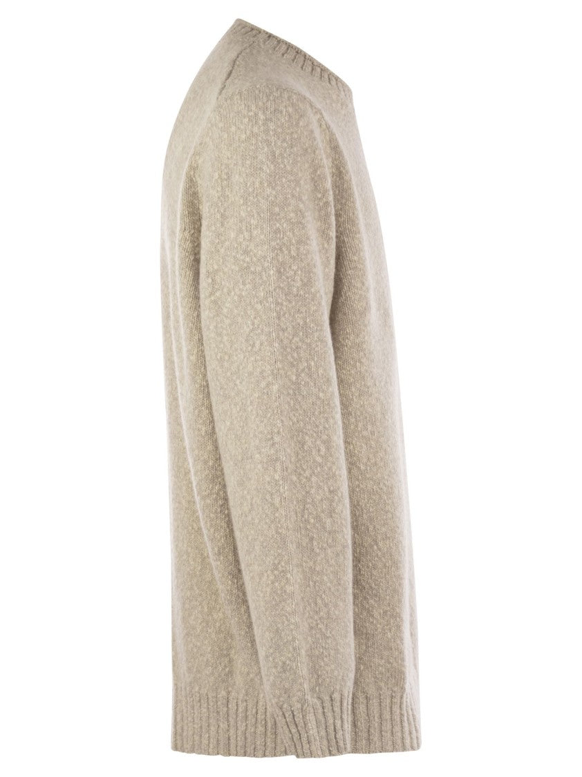Brunello Cucinelli Crewneck Sweater In Mottled Lambswool