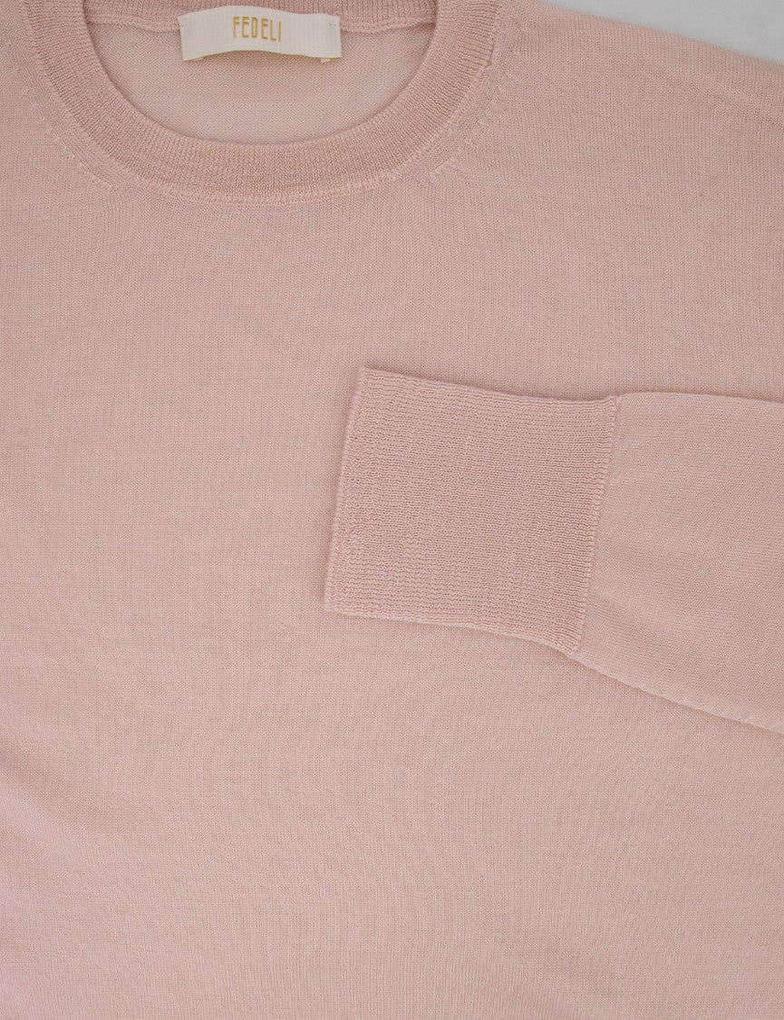 Fedeli Crewneck Sweater In Cashmere And Silk Blend