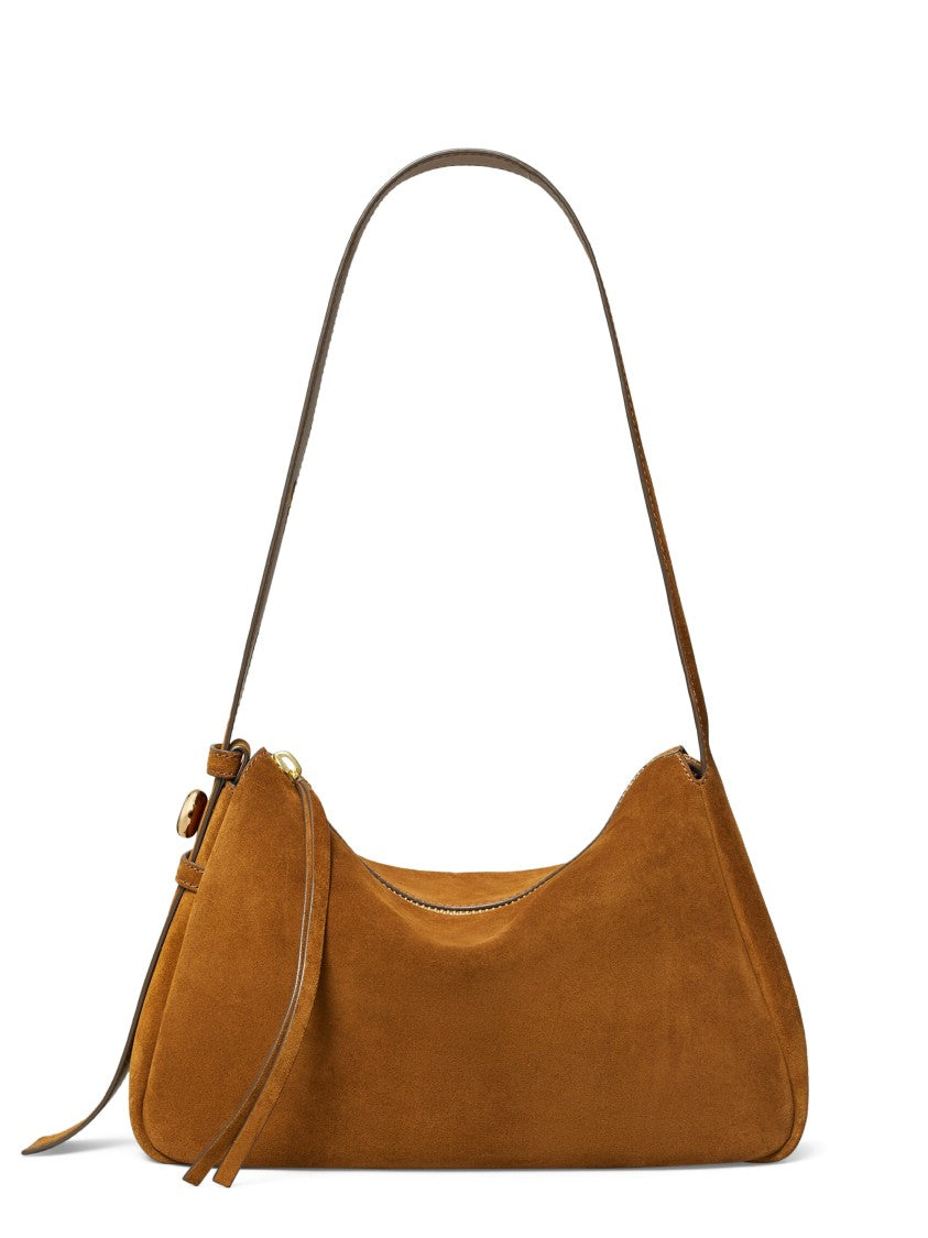 Tory Burch Romy Suede Shoulder Bag With Structured Silhouette