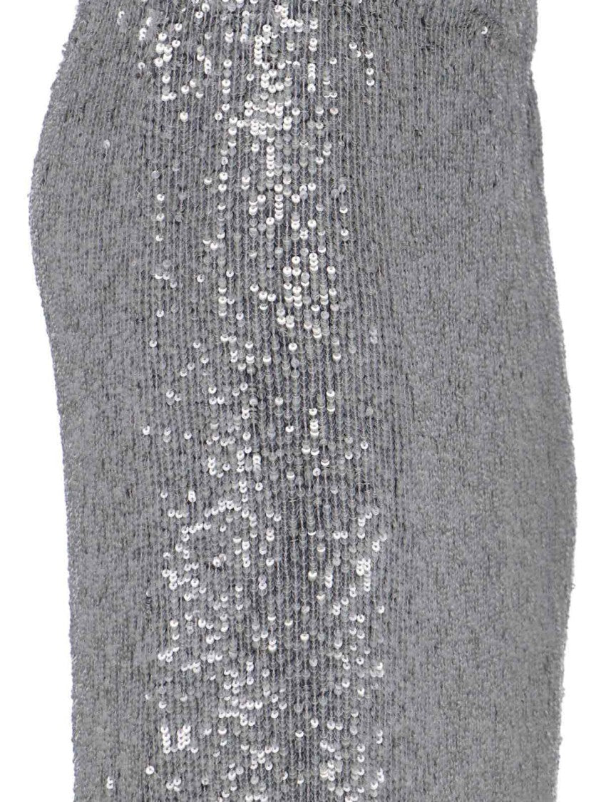 Parosh Straight Silhouette Grey Skirt