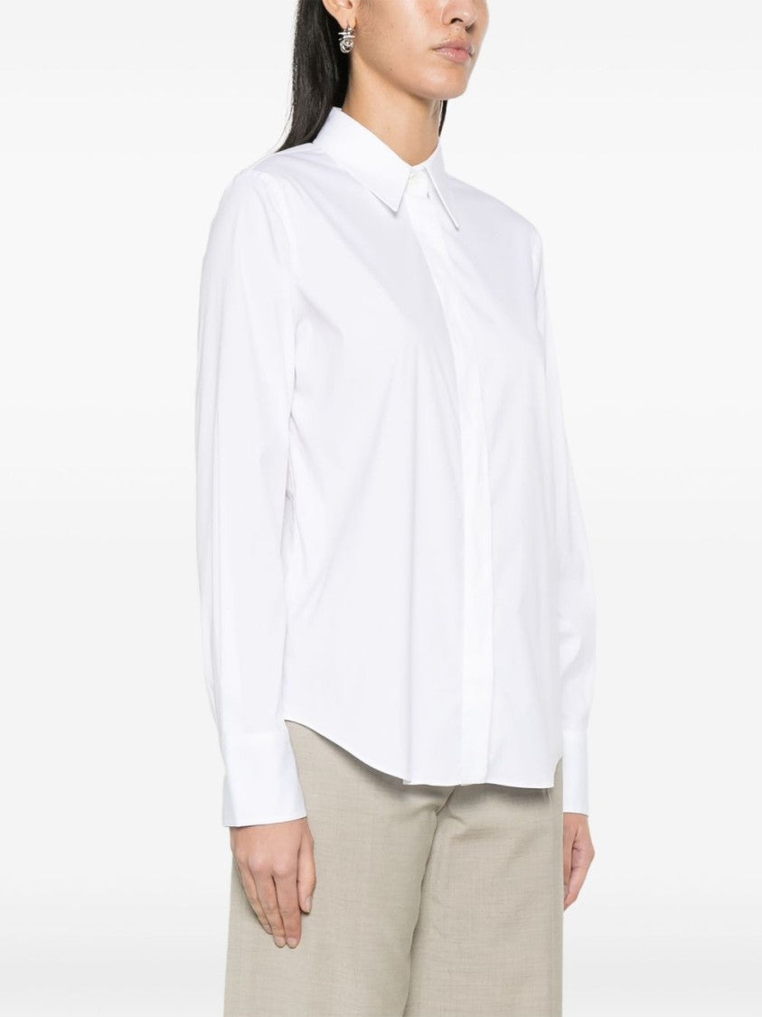 Brunello Cucinelli White Cotton Shirt With Stretch Design