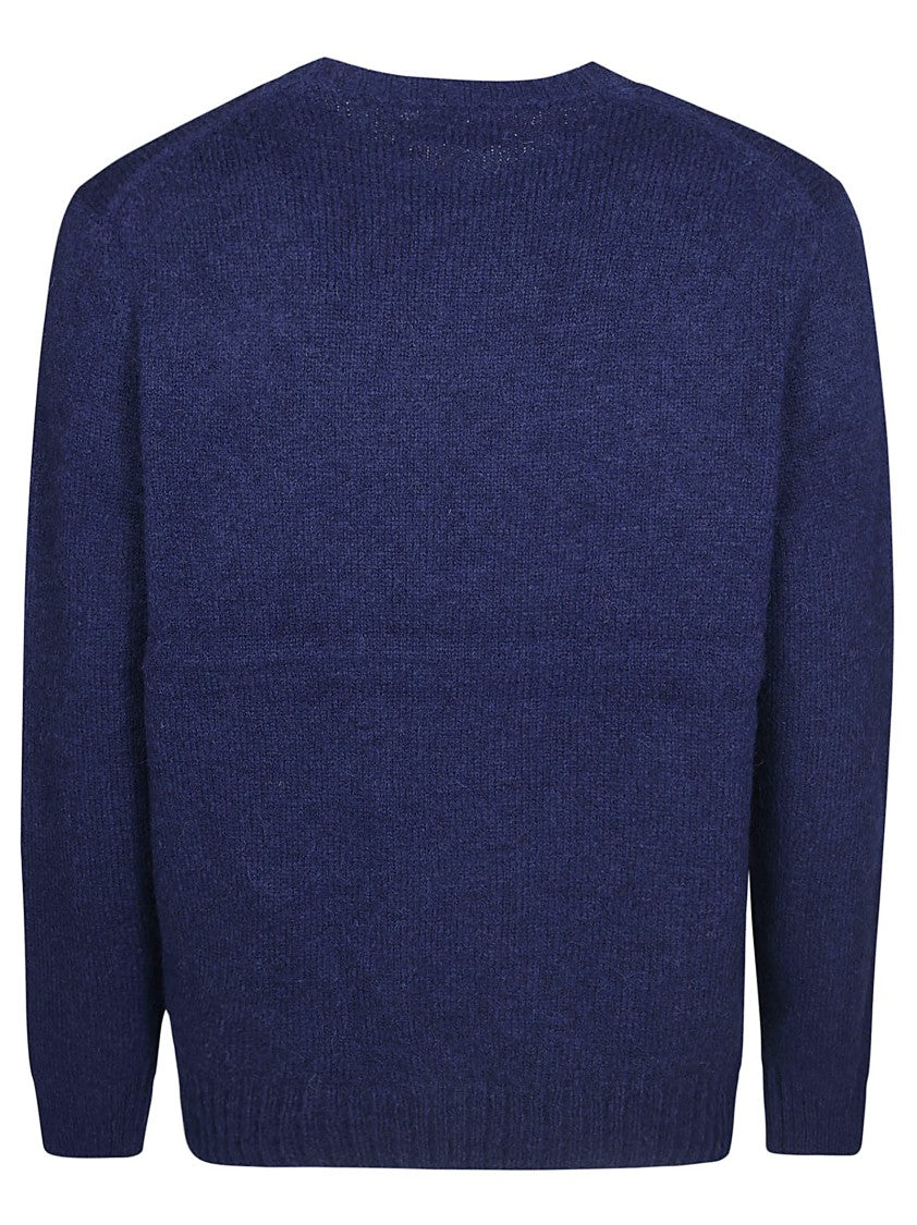 Polo Ralph Lauren Textured Knit Crewneck Sweater In Deep Blue