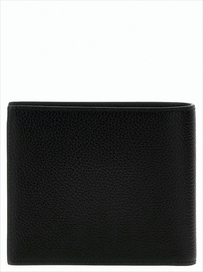 Balenciaga Textured Calf Leather Bifold Wallet With Geometric Logo
