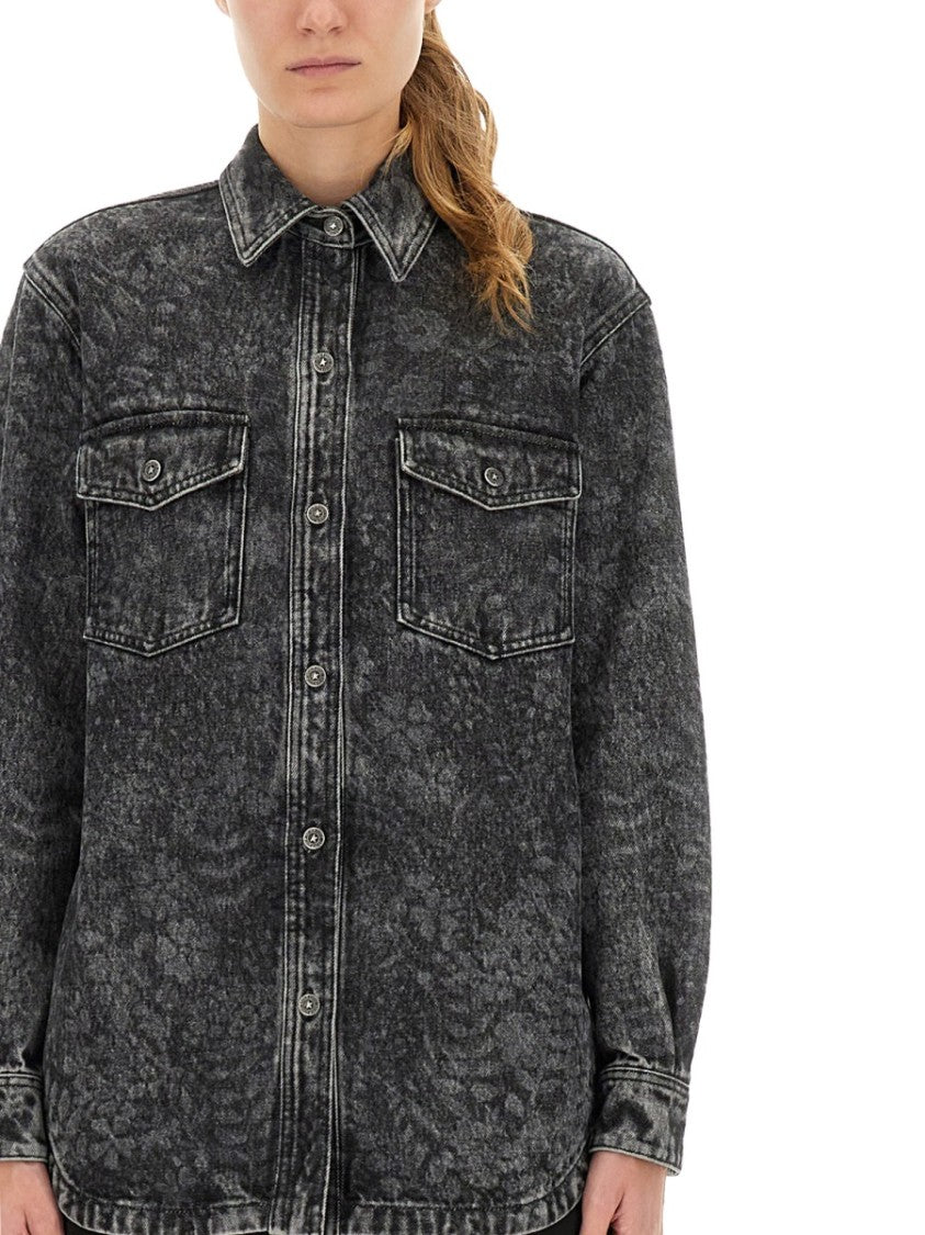 Golden Goose Ollie Boyfriens Shirt With Laser Flowers