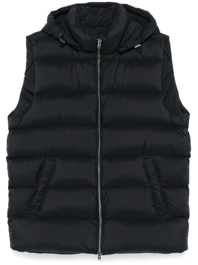Herno Quilted Puffer Vest With High Collar