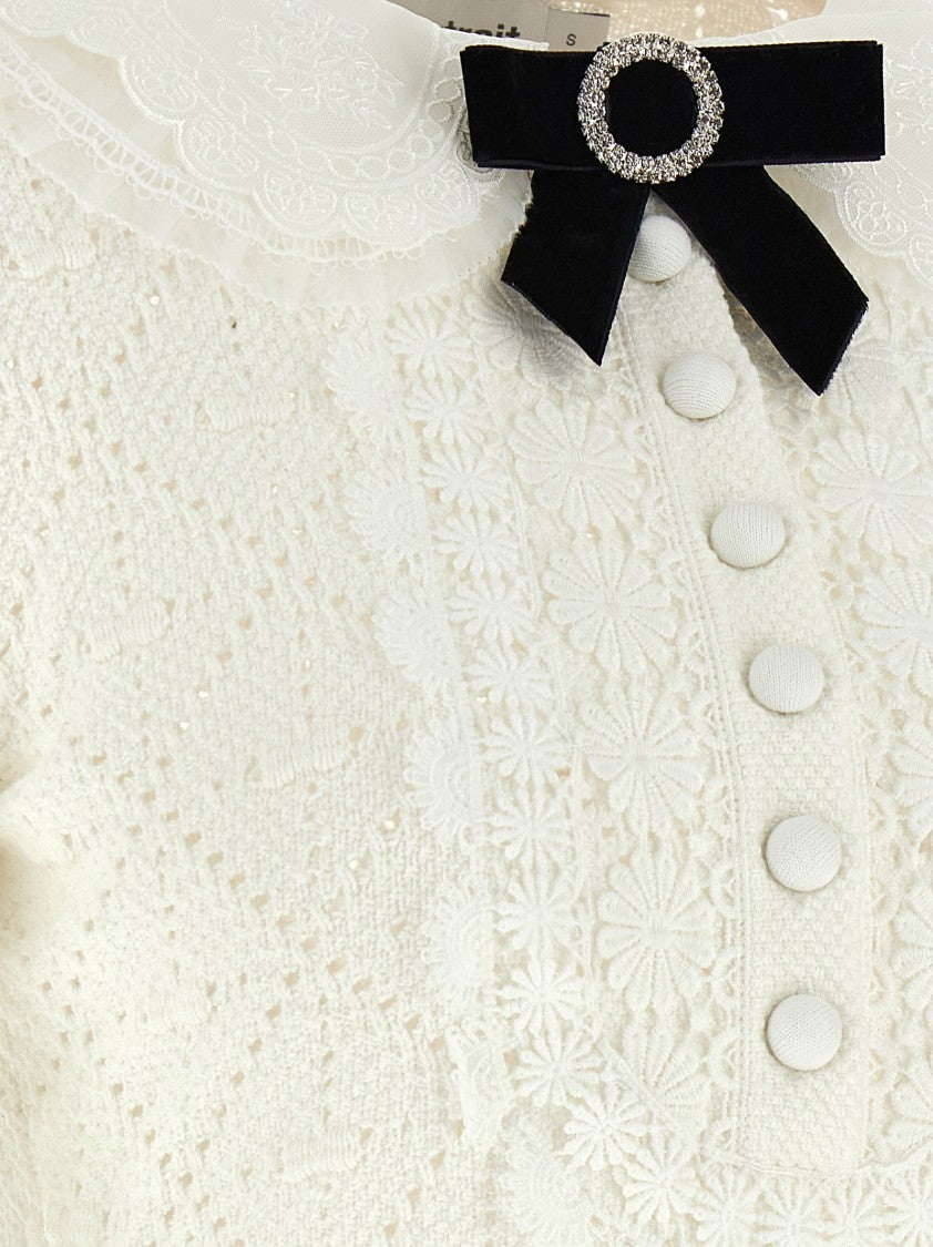 Self-Portrait Intricate Openwork Mini Dress