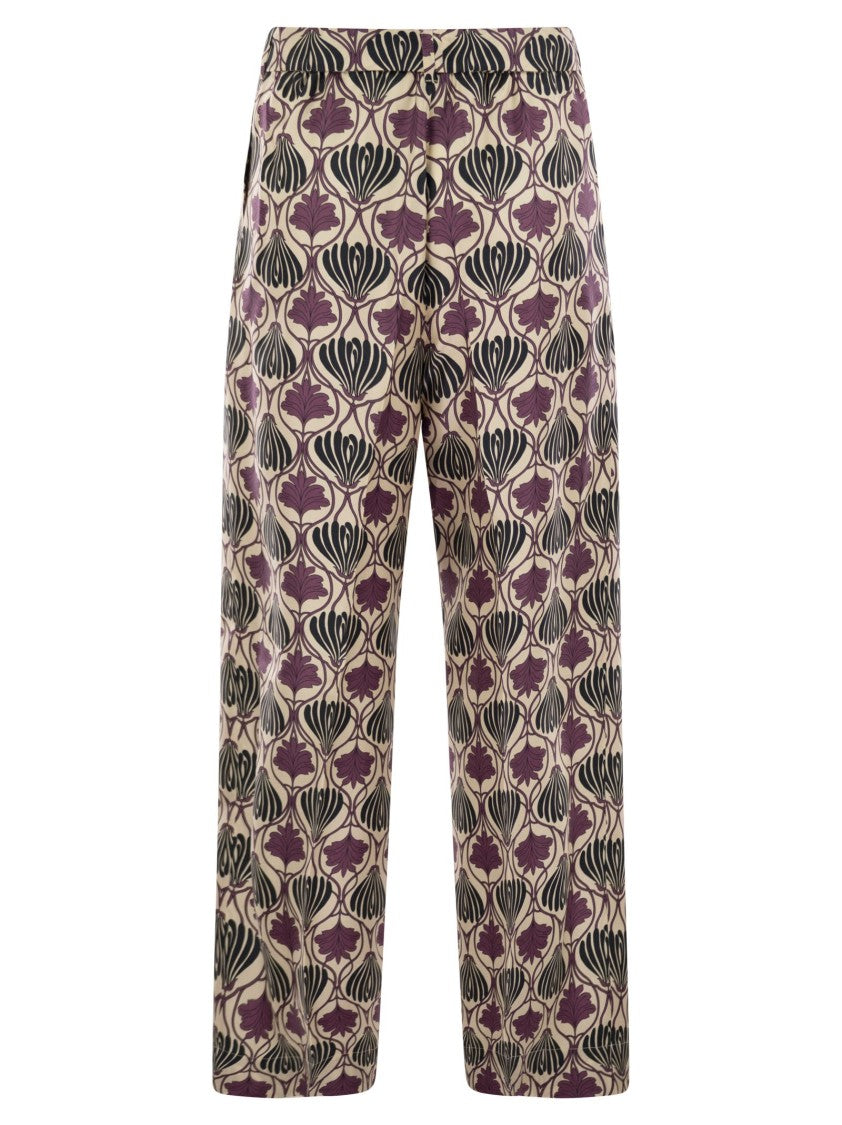 Max Mara Timec - Printed Silk Fluid Trousers