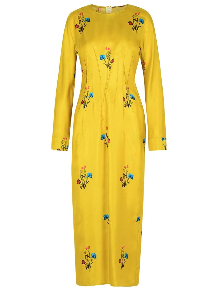 Marni Mustard Silk Dress