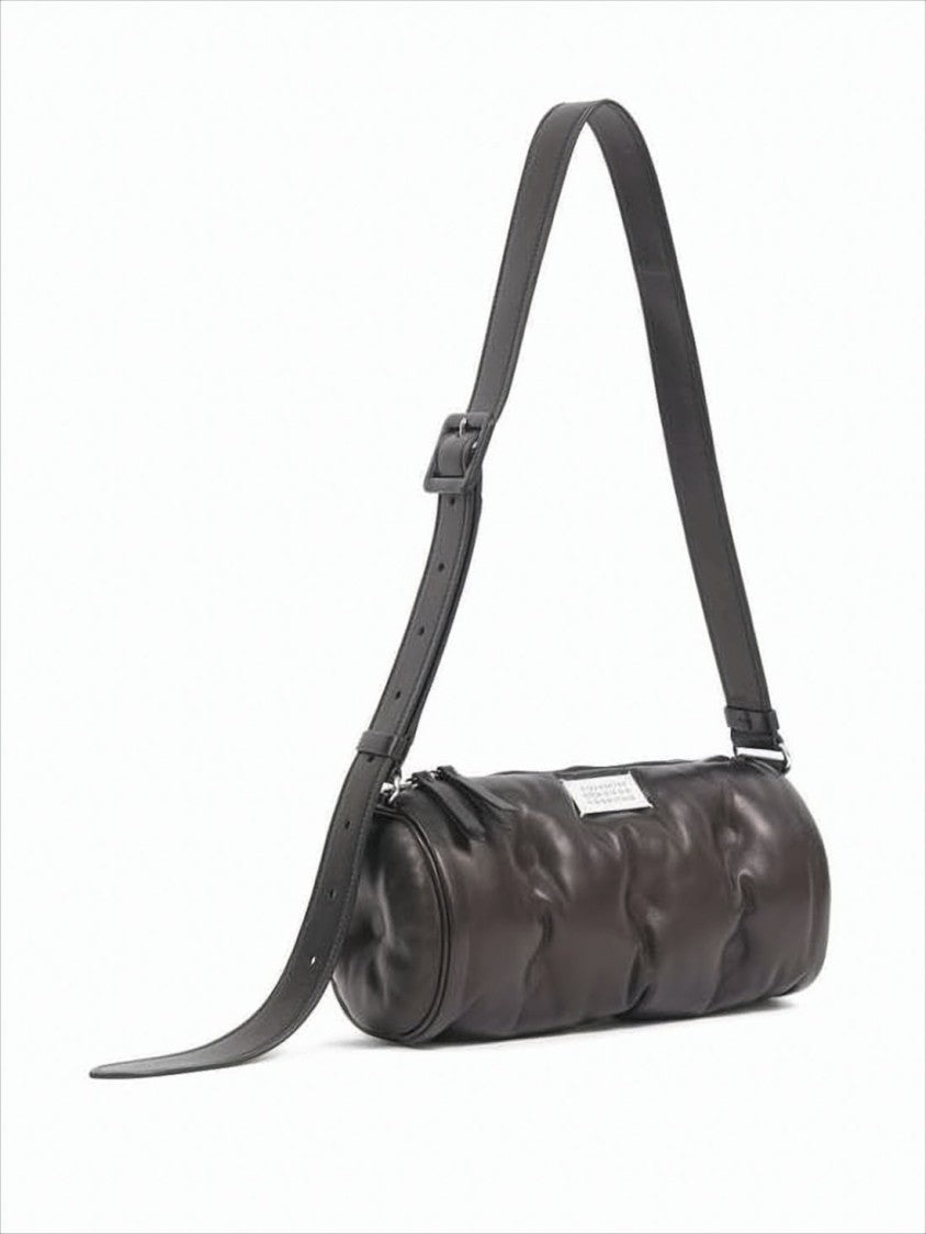 Maison Margiela Cylindrical Lambskin Leather Shoulder Bag With Adjustable Strap