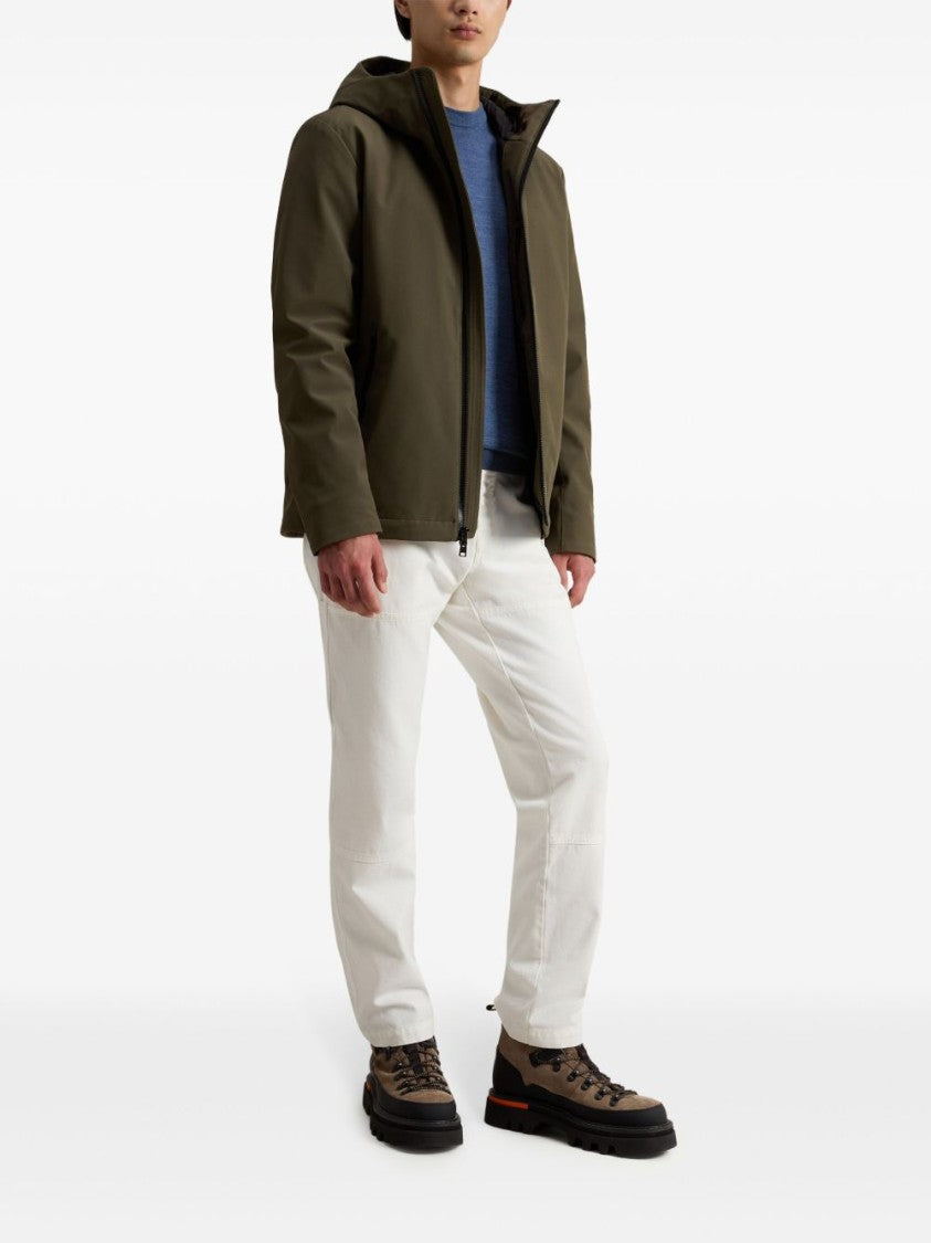 Woolrich Padded Olive Green Logo Jacket