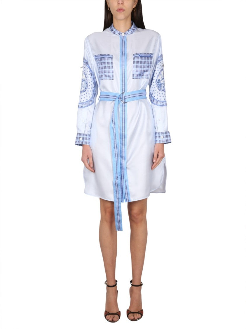 Burberry Silk Chemisier Dress With Concealed Button Closure