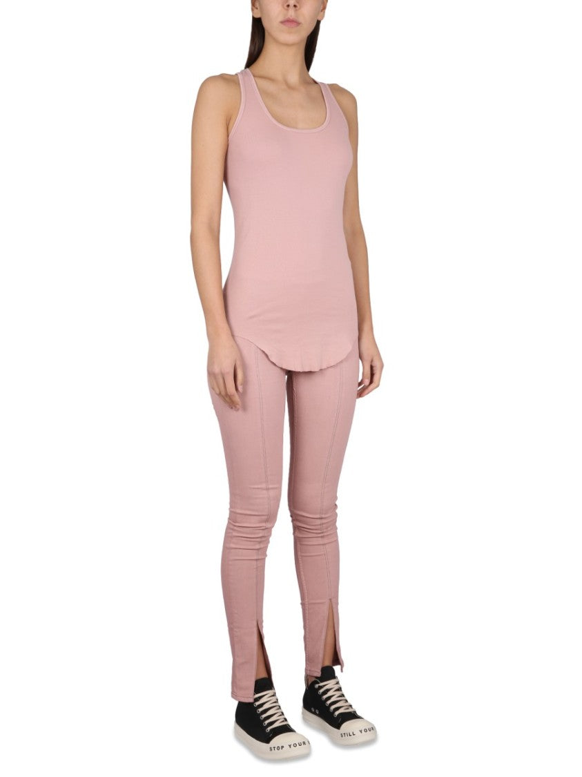 Drkshdw By Rick Owens Denim Leggings With Elastic Waistband And Stylish Slits