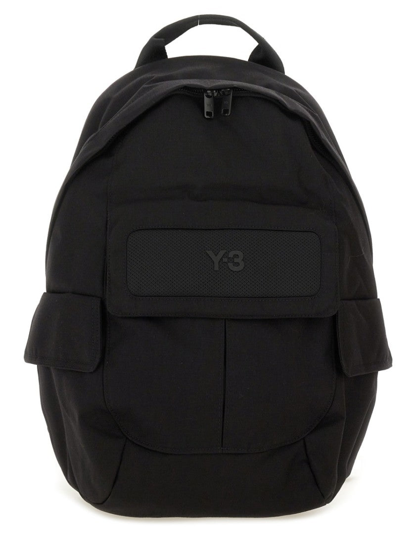 Y-3 Black Nylon Backpack With Versatile Carrying Options