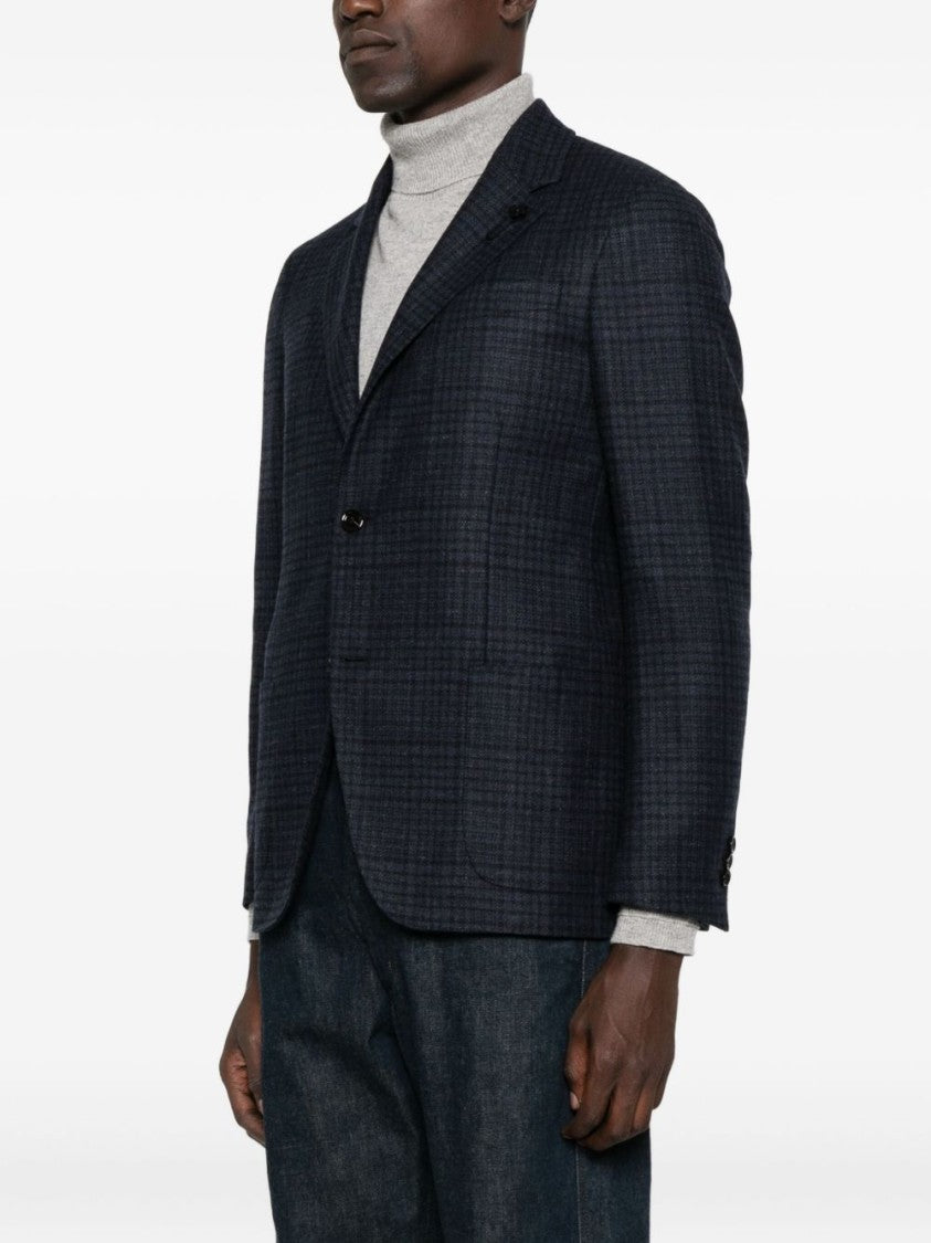 Lardini Dark Checkered Men's Blazer