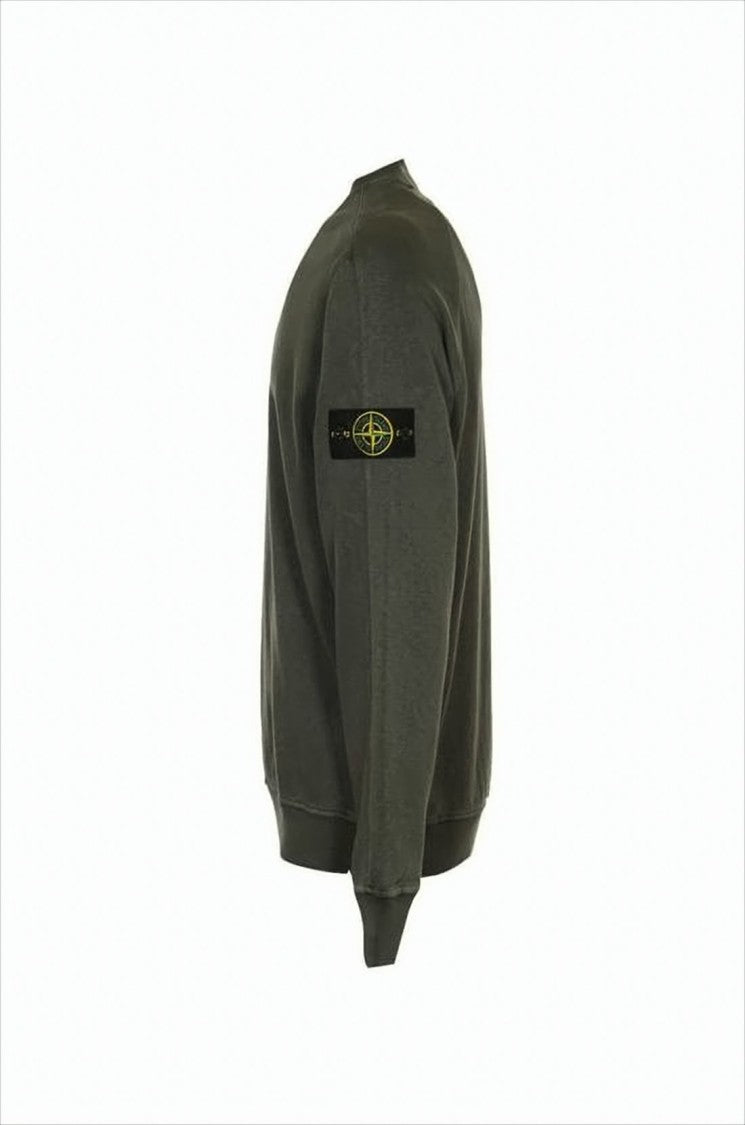 Stone Island Relaxed-Fit Long Sleeve Cotton Sweatshirt With Ribbed Trim