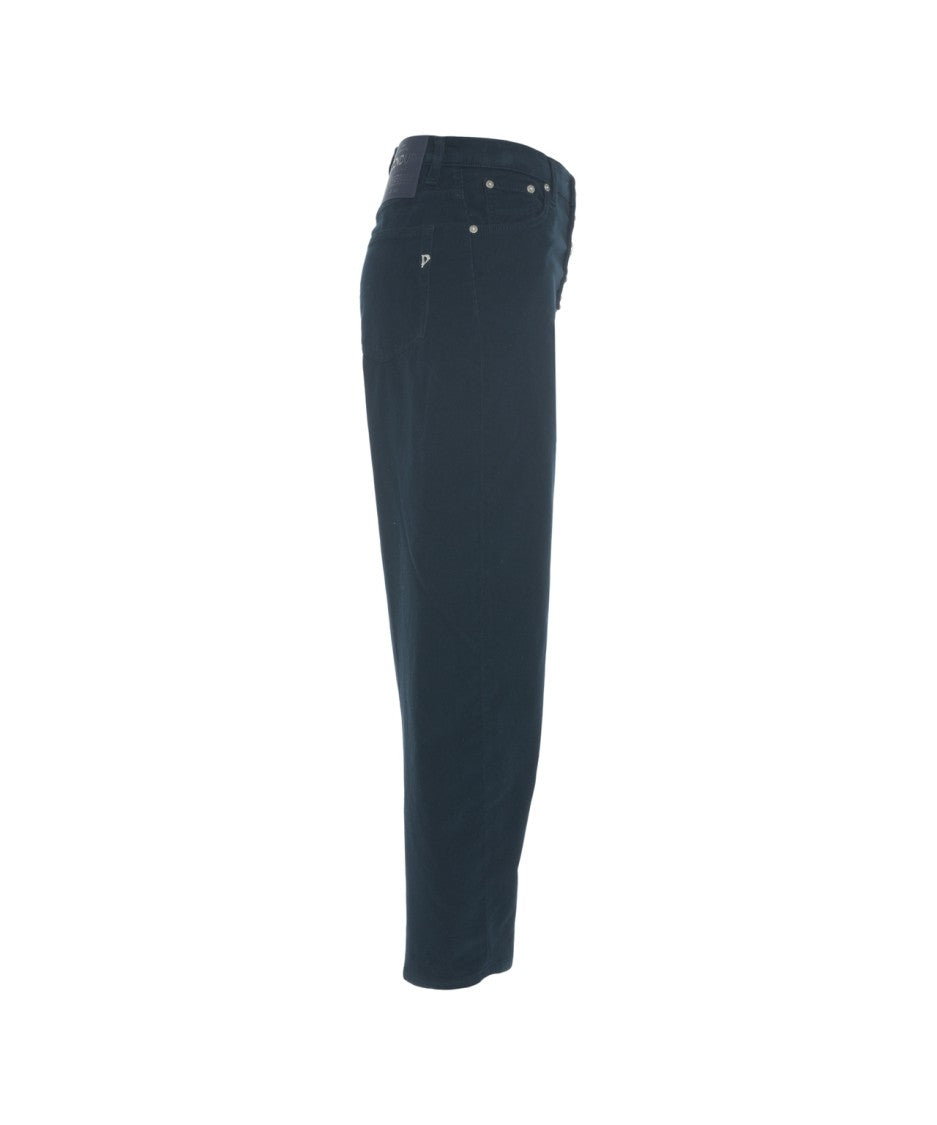 Dondup High-Waisted Relaxed Fit Trousers With Decorative Button Closure