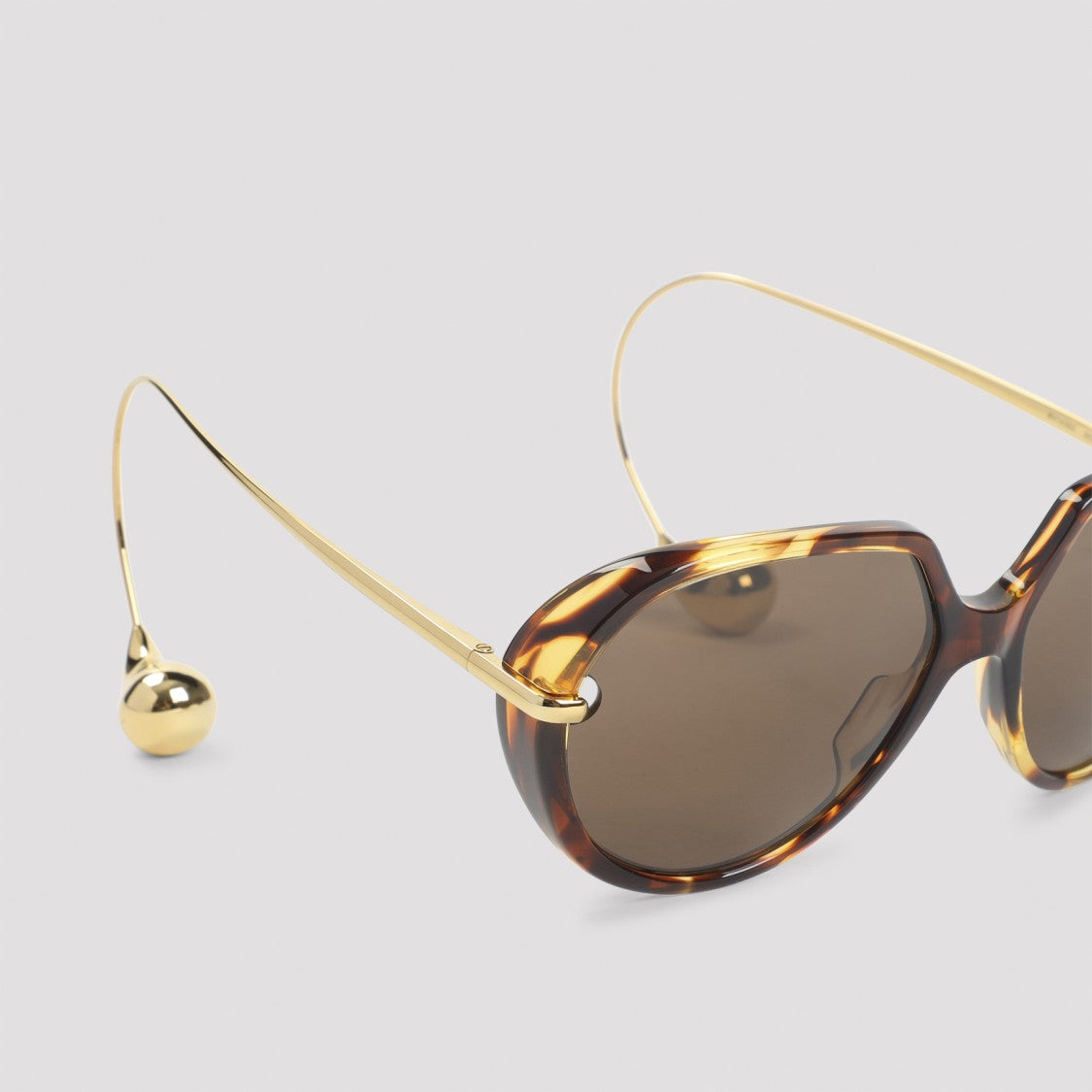 Bottega Veneta Clear Acetate Round Frame Sunglasses